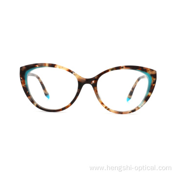 French Low Moq Cat Eye Light Blocking Glasses Acetate Optical Frames